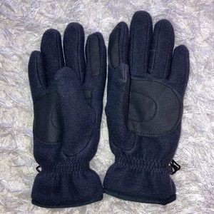 Lands end black fleece therma check medium 7 gloves